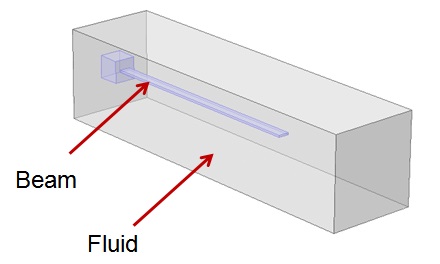 Model of Immersed Beam in Fluid
