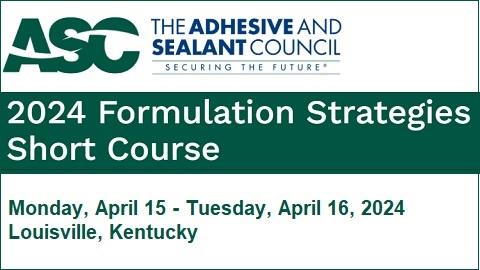Logo for "Formulation Strategies Short Course" being offered at the Adhesives and Sealants Council (ASC) Annual Convention & EXPO