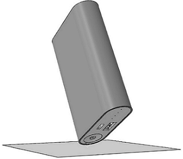 Isometric view of the battery pack just prior to impact