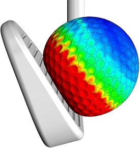Impact simulation of a golf ball