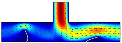Fully coupled fluid-structure interaction in a valveless micropump design