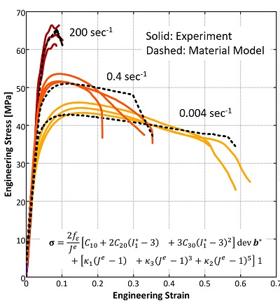 Advanced material model for polyamide 12