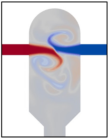 Turbulent mixing in a confined impinging jet mixer