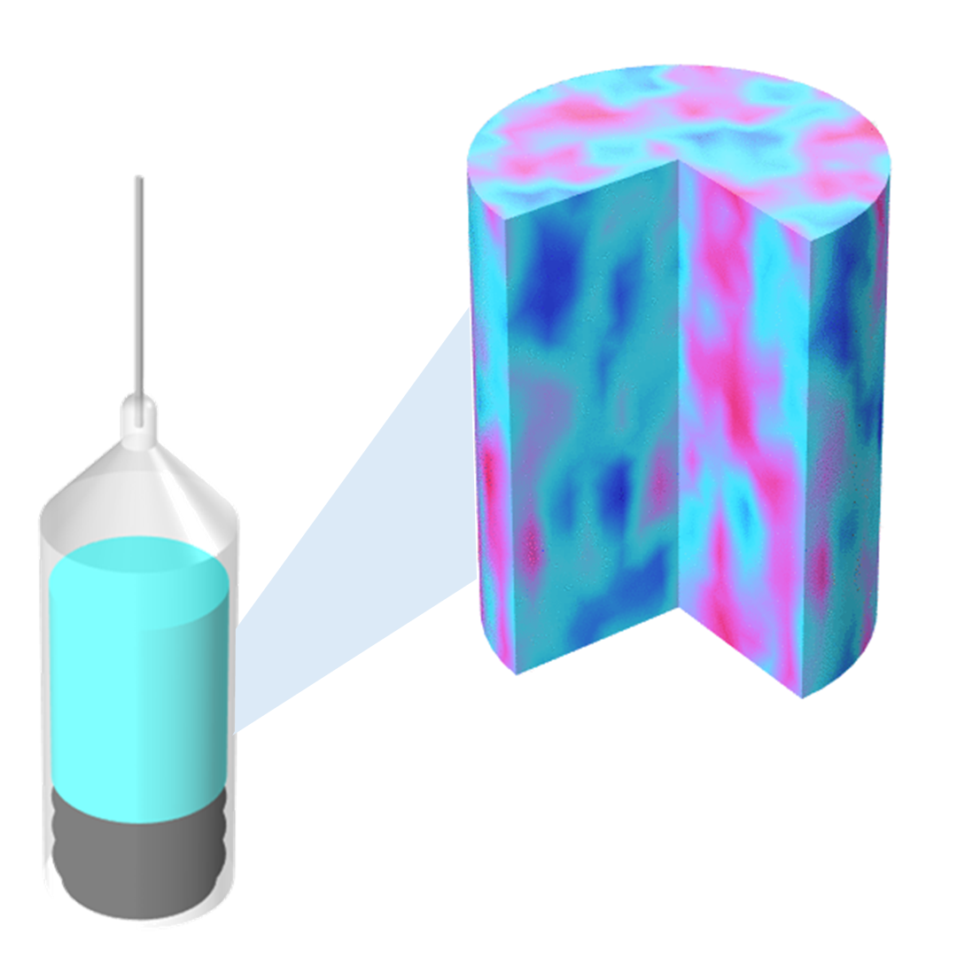 Simulation of freeze-dried drug product reconstitution