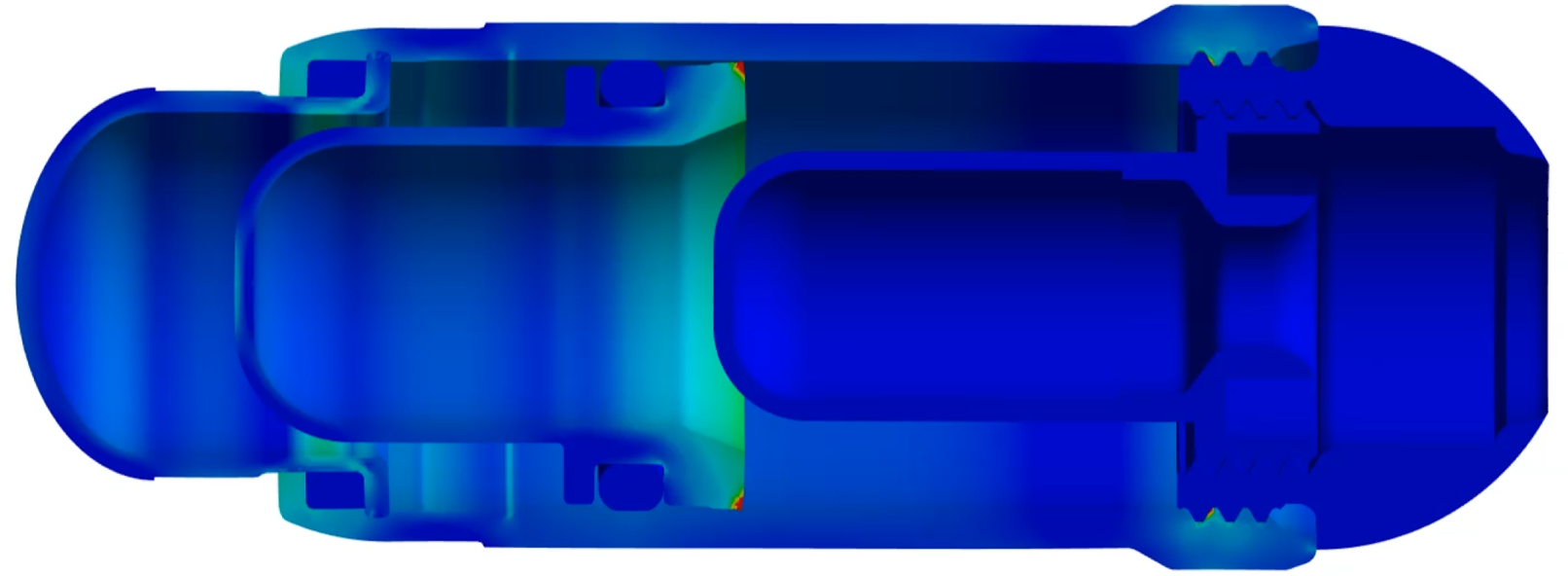 Predicted stresses within smart pill.