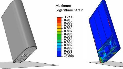 Animation of 3.3 m/s impact of the battery pack against a rigid floor