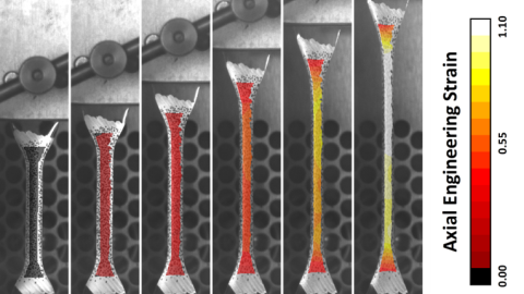 Tensile testing of a thermoplastic material