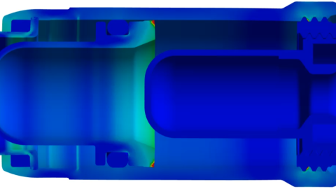 Predicted stresses within smart pill.