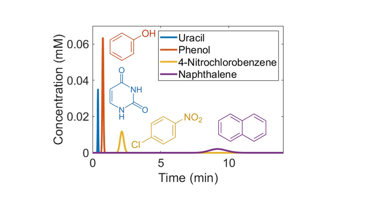 Detected concentrations in reversed-phase HPLC.